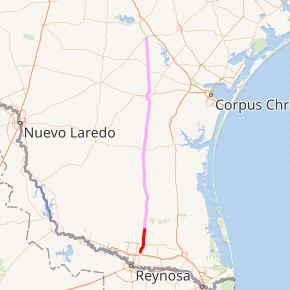 Map of I-69 Central System in Texas.